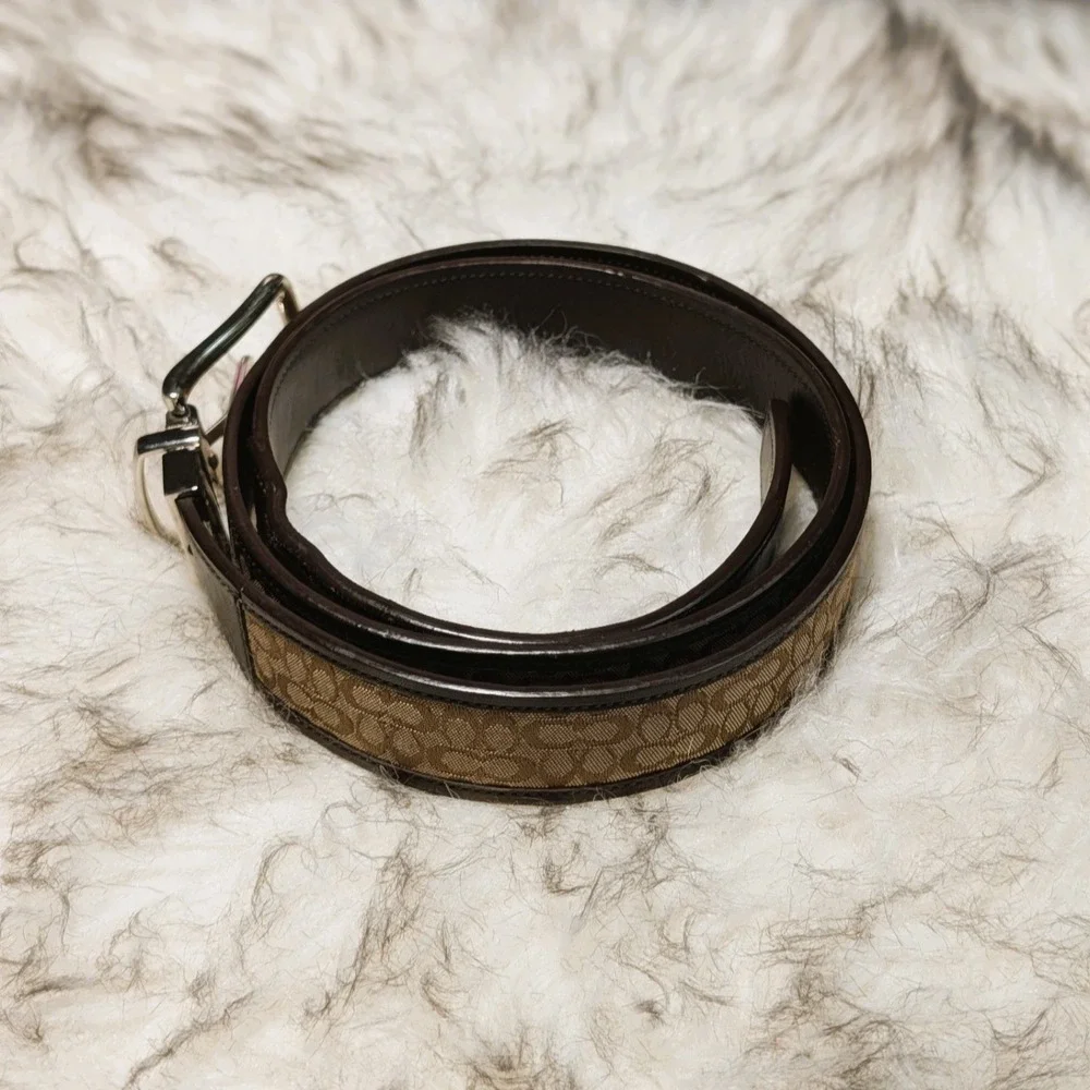 Coach Mens Belt Signature Monogram Pattern 40